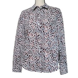 NWT Boden Modern Classic Button-down Blouse in Leopard